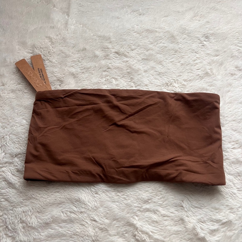 SKIMS Fits Everybody Bandeau Bra Jasper Brown BR-BAN-9167 Womens Size Small NWT